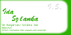 ida szlanka business card